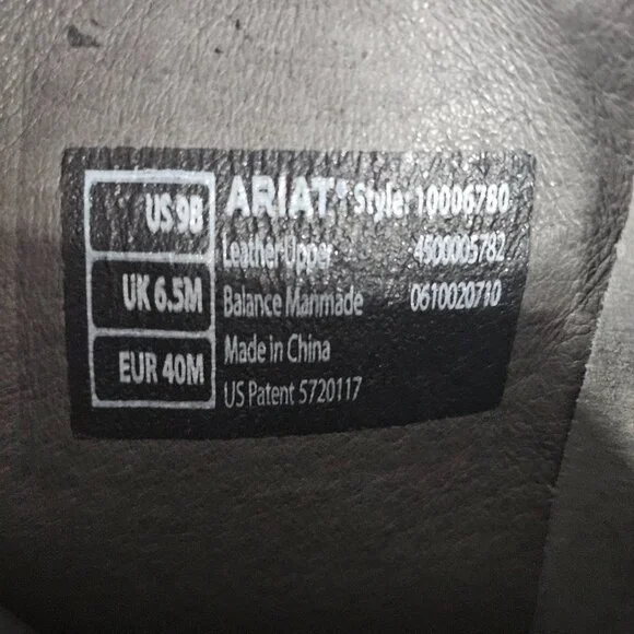 Ariat Highland Boots Moto Meets Equestrian Grunge Leather Black 9B - Picture 12 of 13